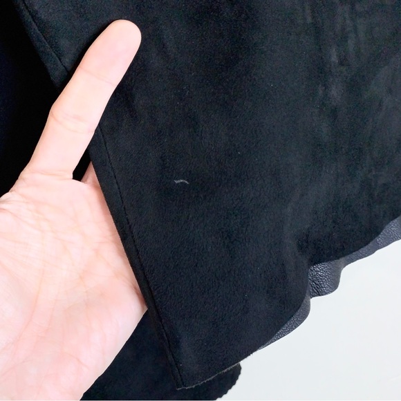 Sandro Paris Suede Studded Crop Jacket (Sz 3 / L) Snap Button Black - Picture 12 of 16